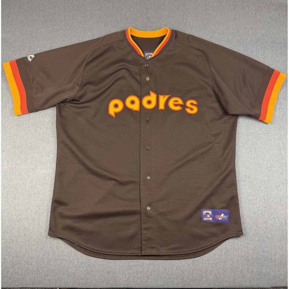 VTG  Cooperstown Majestic San Diego Padres Jersey Brown MLB 2XL Made In USA